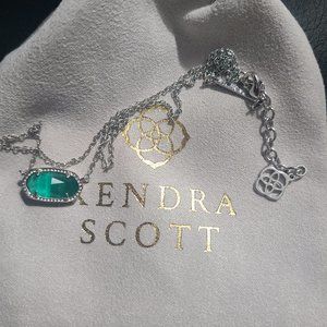 Elisa Silver Pendant Necklace in Emerald Cat's Eye